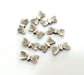 6 Silver Charm Antique Silver Plated Brass Charms 6 pcs (14x6 mm) G2970