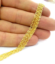 Gold Chain Cable Chain Gold Plated Chain 1 Meter - 3.3 Feet  (2x3 mm) G2987