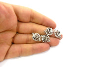 4 Silver Charms Butterfly Charms Antique Silver Plated Brass   (18x13 mm) G9553