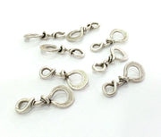4 Knot Connector Charms Antique Silver Plated Brass (18x13 mm) G10796