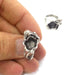 Silver Ring Bezel Base Settings Blank Cabochon Base Mountings Oxidized Silver Plated Brass (8 mm Blank)  G2998