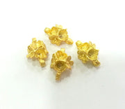 2 Pcs Gold Plated  Flower Connector ,Charms   G190