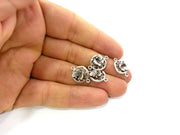 4 Silver Charms Butterfly Charms Antique Silver Plated Brass   (18x13 mm) G9553