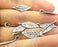 10 Silver Charms Leaf Charms Antique Silver Plated Brass  (20x7 mm)  G12932