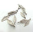 10 Silver Charms Leaf Charms Antique Silver Plated Brass  (20x7 mm)  G12932