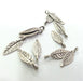 10 Silver Charms Leaf Charms Antique Silver Plated Brass  (20x7 mm)  G12932