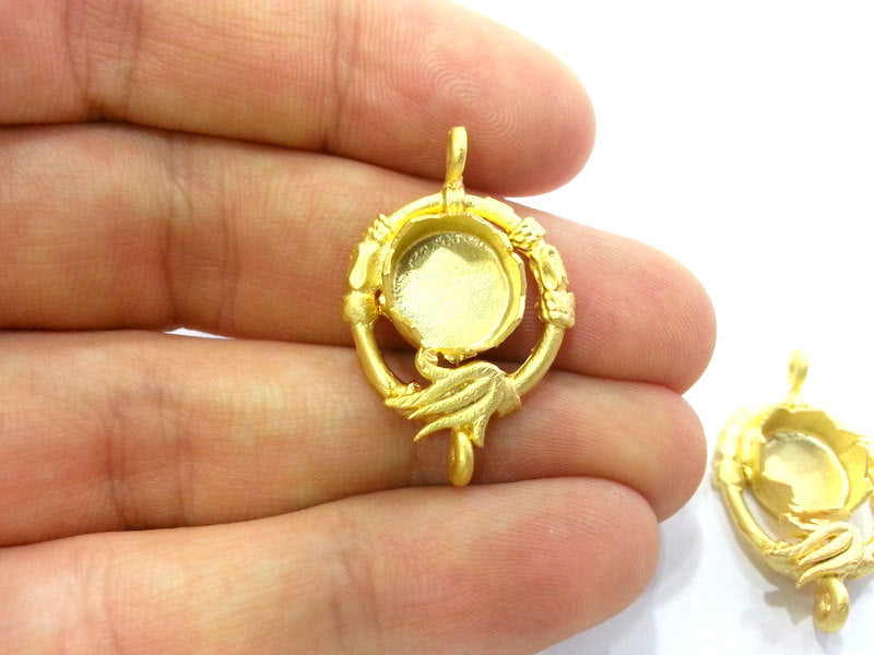 Gold Plated Cabochon Base ,Findings,Pendant  G3016