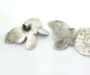 Butterfly Connector Pendant Antique Silver Plated Brass  G3020