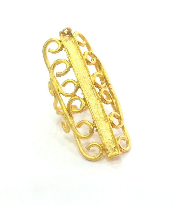 Gold Plated Brass Adjustable  Ring Blank (2mm Blank) , Findings G3040