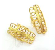 Gold Plated Brass Adjustable  Ring Blank (2mm Blank) , Findings G3040