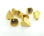 2 Pcs (13x10 mm) Cones  Findings , Gold Plated Brass  G3041