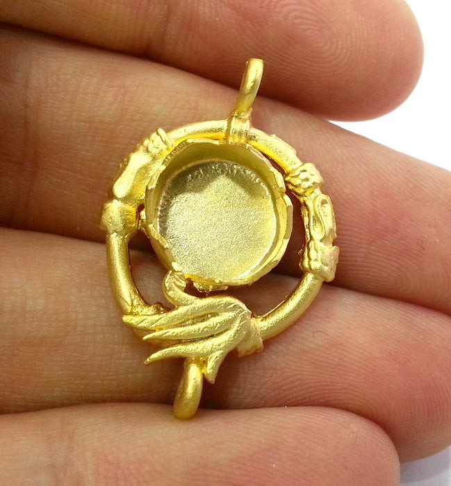 Gold Plated Cabochon Base ,Findings,Pendant  G3016