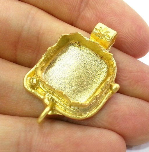 Gold Plated Cabochon Base ,Findings,Pendant  G3018