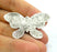 Butterfly Connector Pendant Antique Silver Plated Brass  G3020