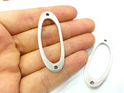 2 Antique Silver Plated Connector  with two holes (54x20 mm)  G3024