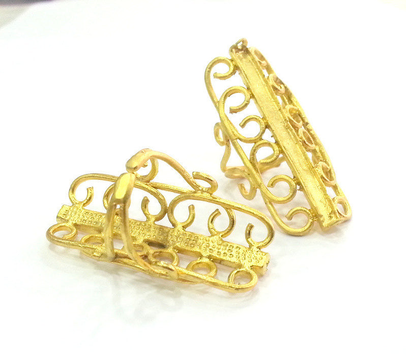Gold Plated Brass Adjustable  Ring Blank (2mm Blank) , Findings G3040