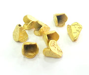 2 Pcs (13x10 mm) Cones  Findings , Gold Plated Brass  G3041