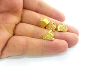 2 Pcs (13x10 mm) Cones  Findings , Gold Plated Brass  G3041