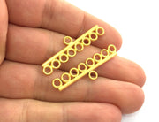 2 Eight Holes End Bars Findings , Gold Plated Metal 2 Pcs (40x7 mm)  G3163