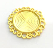 38 mm (25 mm blank)  Gold Plated Metal Blank , Mountings , Findings  G3167
