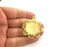 Flower Pendant Blank Gold Plated Blank , Mountings , Findings  (25 mm blank) 40 mm  G3169