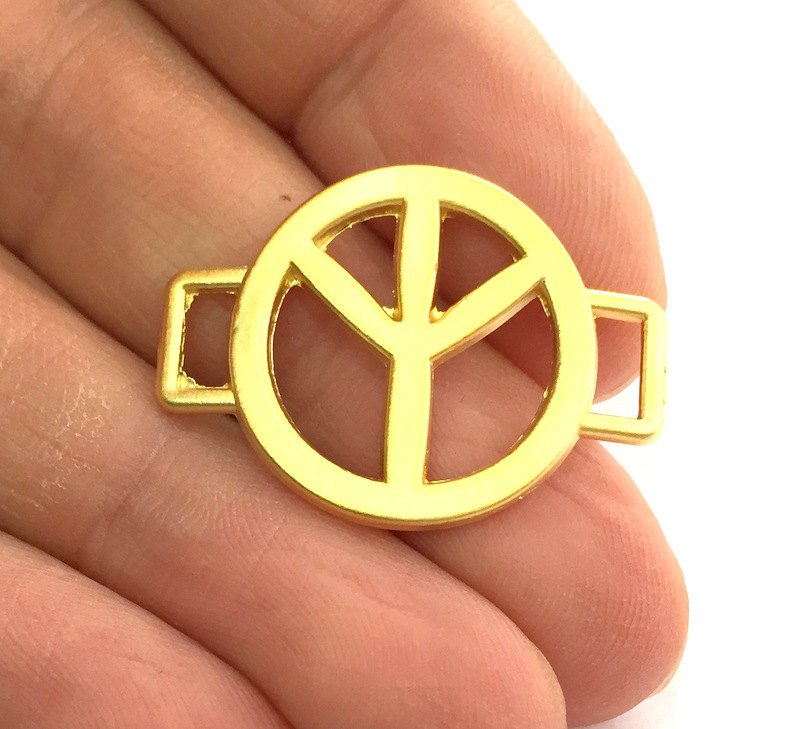Gold Plated Charms Peace Charms (33x23 mm)  G3174