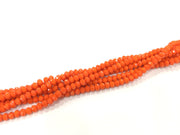 135 Pcs (4x3 mm)  Orange  Rondelle Faceted Glass Beads , 1 strand approx 45 cm ( approx 17,5 inch)  G6089