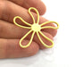 1 Pc (42x38 mm)  Flower Pendant , Gold Plated Metal G3175
