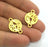 2 Pcs (24x16 mm)  Tree Charms, Gold Plated Metal G3177