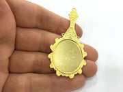 68x32 mm (30x25 mm blank)  Gold Plated Metal Blank , Mountings , Findings  G3179