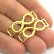 2 Infinity Charms Matte Gold Charms (32x11 mm)  G3186
