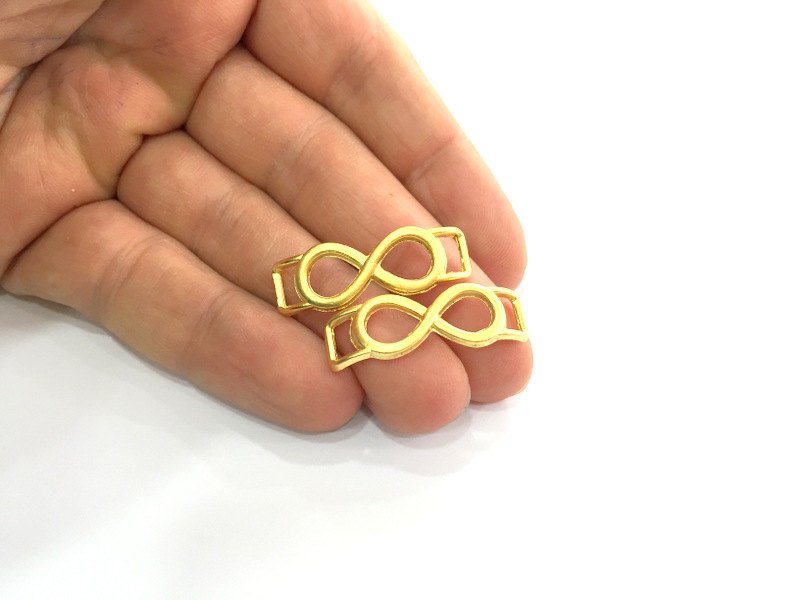 2 Infinity Charms Matte Gold Charms (32x11 mm)  G3186