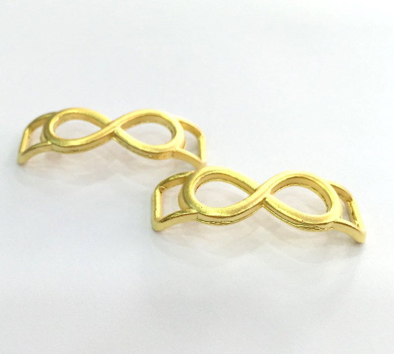 2 Infinity Charms Matte Gold Charms (32x11 mm)  G3186