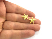 Gold Star Charms 2 Pcs (15 mm)  Gold Plated Metal G3194