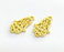 2 Gold Hand Charms, Gold Plated Metal 2 Pcs (22x14 mm)  G3206