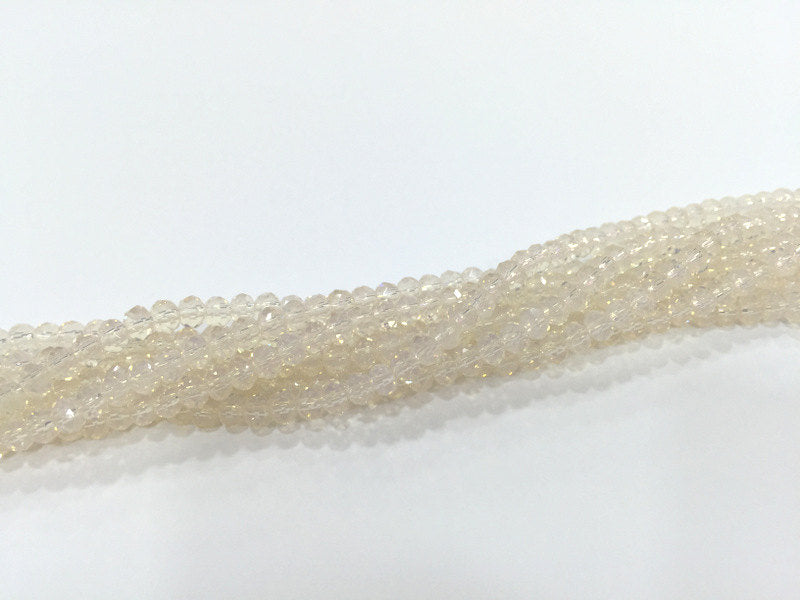 135 Pcs (4x3 mm)  Opal Rondelle Faceted Glass Beads , 1 strand approx 45 cm ( approx 17,5 inch)  G6725