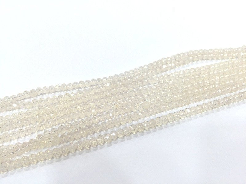 135 Pcs (4x3 mm)  Opal Rondelle Faceted Glass Beads , 1 strand approx 45 cm ( approx 17,5 inch)  G6725