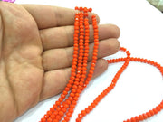 135 Pcs (4x3 mm)  Orange  Rondelle Faceted Glass Beads , 1 strand approx 45 cm ( approx 17,5 inch)  G6089