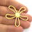 1 Pc (42x38 mm)  Flower Pendant , Gold Plated Metal G3175