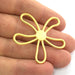 1 Pc (42x38 mm)  Flower Pendant , Gold Plated Metal G3175