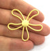 1 Pc (42x38 mm)  Flower Pendant , Gold Plated Metal G3175
