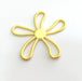 1 Pc (42x38 mm)  Flower Pendant , Gold Plated Metal G3175