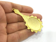 68x32 mm (30x25 mm blank)  Gold Plated Metal Blank , Mountings , Findings  G3179
