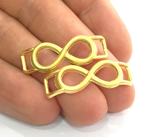 2 Infinity Charms Matte Gold Charms (32x11 mm)  G3186