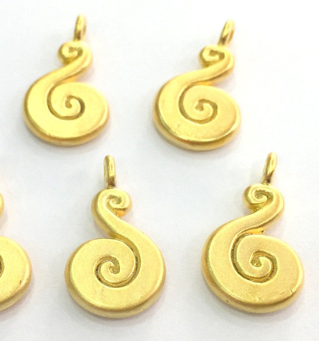 4 Pcs (18x10 mm)  Gold Plated Charms, Gold Plated Metal G3192
