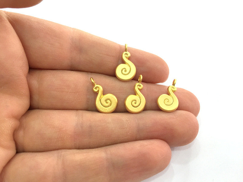 4 Pcs (18x10 mm)  Gold Plated Charms, Gold Plated Metal G3192