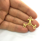 2 End Bars Findings , Gold Plated Metal  2 Pcs (28x25 mm)   G3201