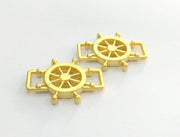 2 Gold Anchor Charms, Gold Plated Metal 2 Pcs (30x20 mm)  G3207
