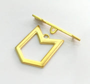 2 sets (32x6 mm and 20x25 mm)  Sea Horse Charms, Gold Plated Metal G3213