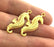2 Gold Sea Horse Charms, Gold Plated  2 Pcs (32x12 mm)  G3212